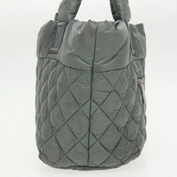 CHANEL Cococoon Shoulder Bag Nylon Gray Silver CC - Picture 6 of 15
